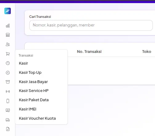Ilustrasi kasir sedang melayani pelanggan menggunakan aplikasi kasir Futura POS di minimarket dan toko sembako dengan scan barcode.